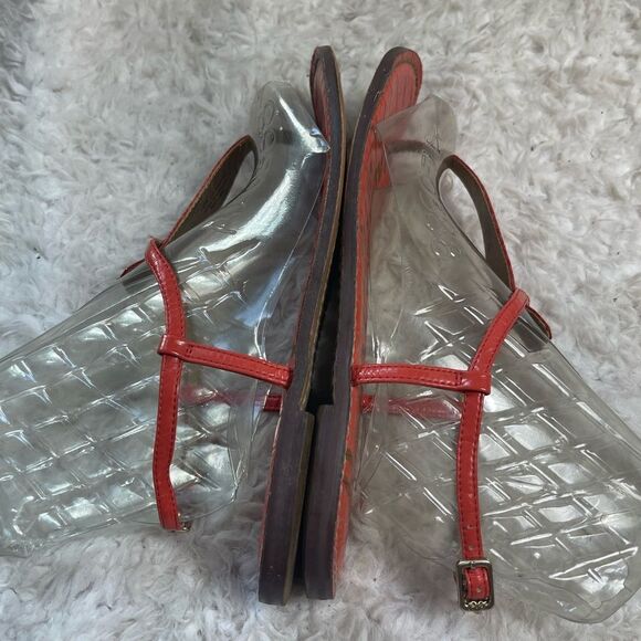 Sam Edelman Gigi snake skin print faux leather T strap thong sandals size 10 - Picture 4 of 8